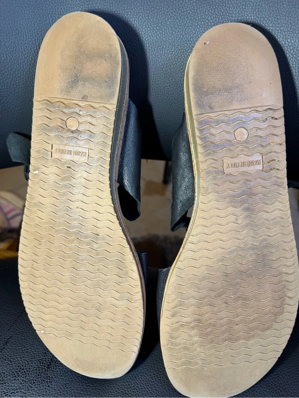 Sesto Meucci Black Leather Sylke Cross Strap Wedge Sandal 8.5 W Sale Italy Made